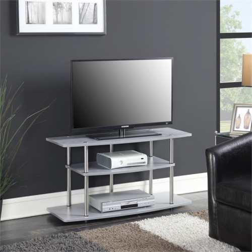 Convenience Concepts Designs2Go 24" 3 Tier Wide TV Stand in Gray