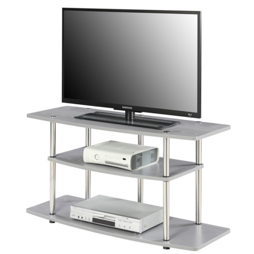 Convenience Concepts Designs2Go 24" 3 Tier Wide TV Stand in Gray