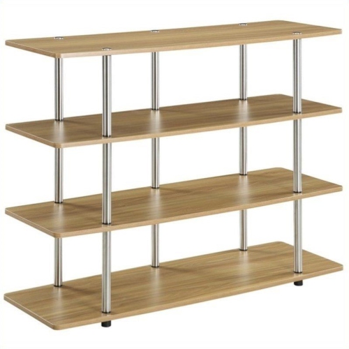Designs2Go 47" 4 Tier XL Highboy TV Stand in Off White Light Oak
