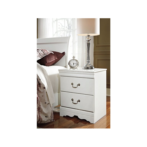 ASHLEY FURNITURE  B129-92 Anarasia Two Drawer Night Stand - In White