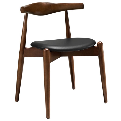 MODWAY  Stalwart Dining Side Chair In Dark Walnut In Black