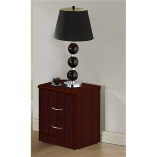 Hodedah Hi917N Mahogany 2 Drawer Night Stand