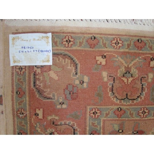 Ivory Vaas Guldasta One Way Lovely Hand Knotted Area Rug Wool Silk Carpet'