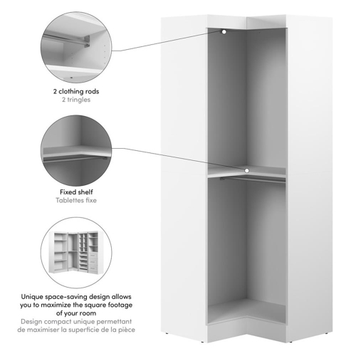 Pur 33W Corner Closet Organizer - White