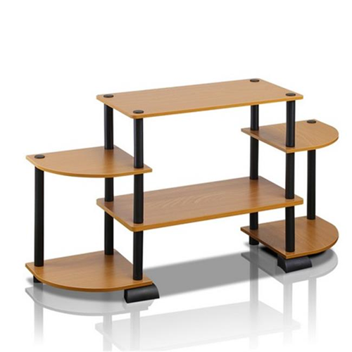 Furinno Turn-N-Tube Roundedecorner TV Entertainment Center Light Cherry & Black - 22.85 x 41.5 x 11.6 in.