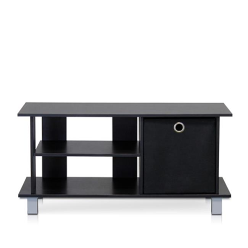 Furinno Simplistic TV Entertainment Center with Bin Drawers Espresso & Black - 15.1 x 31.5 x 12.8 in.