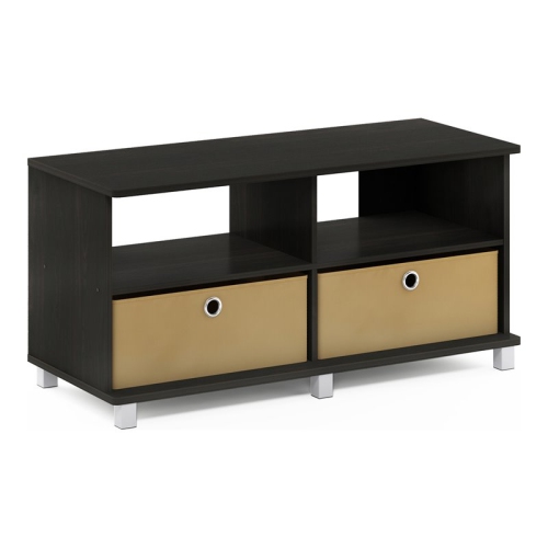 FURINNO  Entertainment Center With 2 Bin Drawers Espresso & - 19 X 37.8 X 15.6 In Brown
