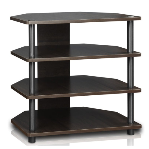 Furinno Turn-N-Tube Easy Assembly 3-Tier Petite TV Stand Espresso - 23.2 x 23.7 x 14.6 in.