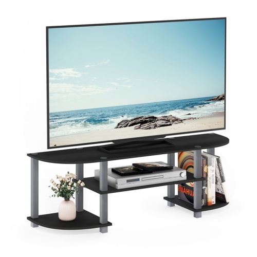 Furinno Turn-S-Tube Wide TV Entertainment Center Black & Grey - 15.9 x 47.25 x 13.4 in.