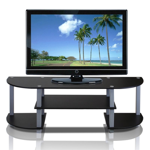 Furinno Turn-S-Tube Wide TV Entertainment Center Black & Grey - 15.9 x 47.25 x 13.4 in.
