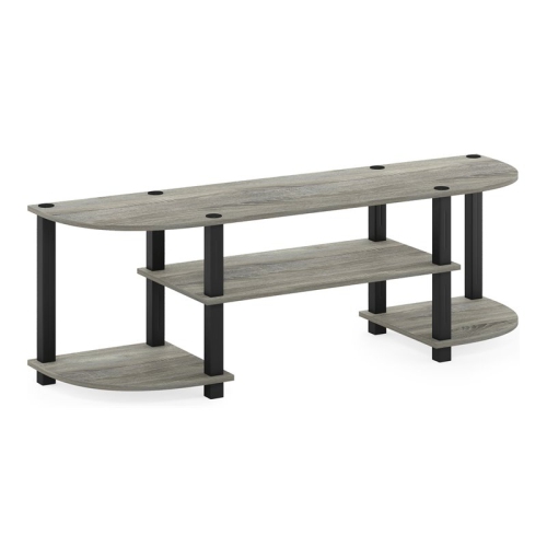 Furinno Turn-S-Tube Wide TV Entertainment Center Oak Grey & Black - 15.9 x 47.25 x 13.4 in.
