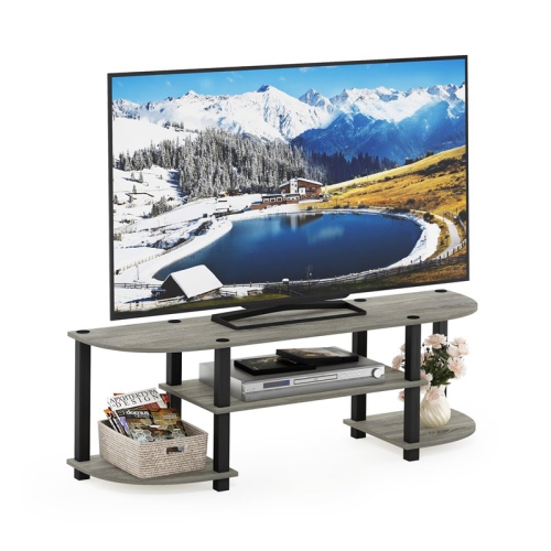Furinno Turn-S-Tube Wide TV Entertainment Center Oak Grey & Black - 15.9 x 47.25 x 13.4 in.