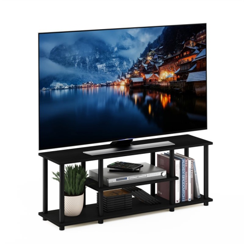 Furinno Turn-N-Tube No Tools 3D 3-Tier Entertainment TV Stands Black - 16.2 x 43.8 x 11.7 in.