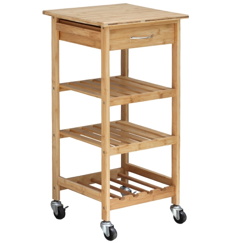 OCEANSTAR  Bkc1378 Bamboo Kitchen Trolley