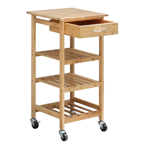 Oceanstar BKC1378 Oceanstar Bamboo Kitchen Trolley
