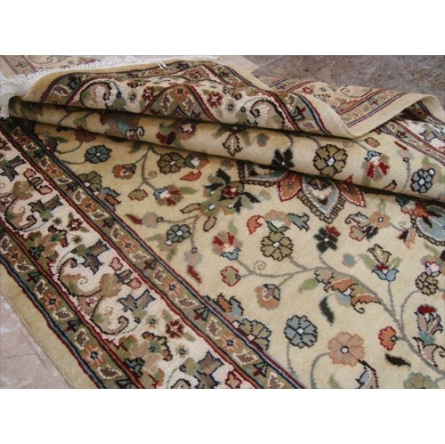 Awesome Ivory Medallion Flowers Lovely Area Rug Hand Knotted Wool Silk Carpet'