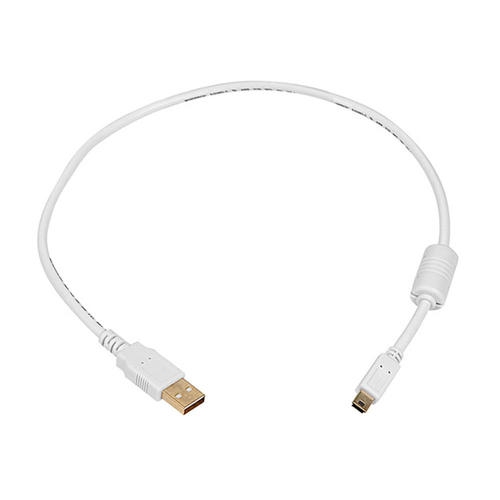 USB 2.0 A Male to Mini B 5pin Male 28/24AWG Cable w/ Ferrite Core -White - Monoprice®