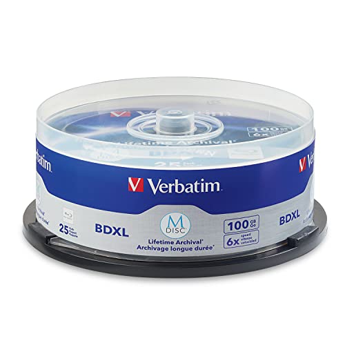 Verbatim M-Disc BDXL 100GB 6X with Branded Surface - 25pk Spindle