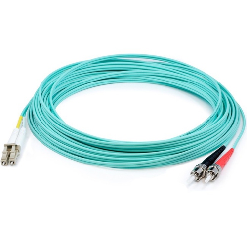 AddOn 25m LC to ST (Male) Aqua OM4 Duplex Fiber OFNR (Riser-Rated) Patch Cable