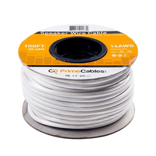 Monoprice 2820 100ft 14AWG CL2 Rated 2-Conductor Loud Speaker Cable For In-Wall Installation