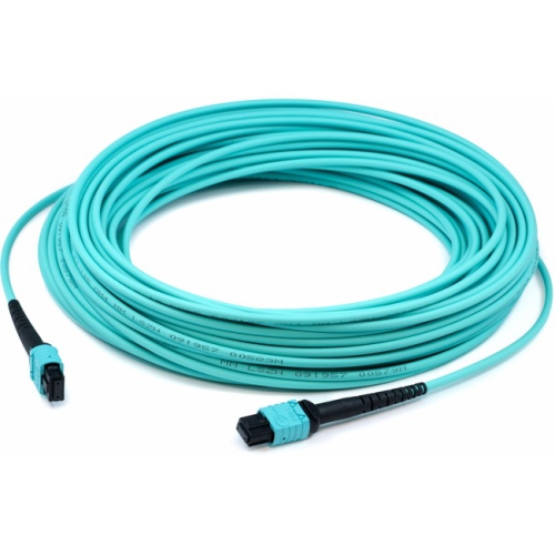 ADDON  7M Mpo (Female) to Mpo (Female) 12-Strand Aqua Om4 Crossover Fiber Ofnr (Riser-Rated) Patch Cable