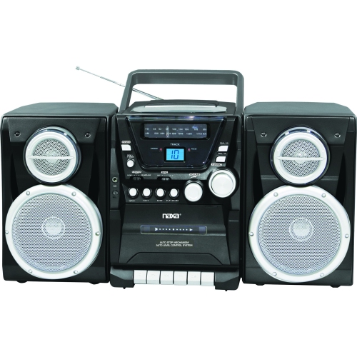 Naxa NPB-426 Portable CD Player with AM-FM Stereo Radio Cassette Player-Recorder and Twin Detachable Speakers
