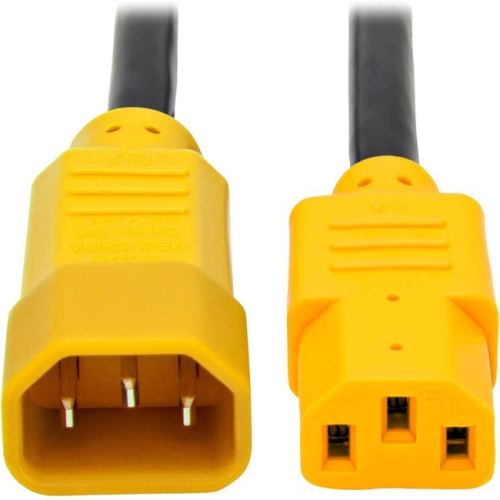 TRIPP LITE  6Ft Power Cord Extension Cable C14 to C13 Heavy Duty 15A 14Awg 6' In Yellow