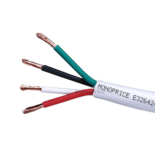 MONOPRICE  4040 250Ft 14Awg Cl2 Rated 4-Conductor Loud Speaker Cable for In-Wall Installation