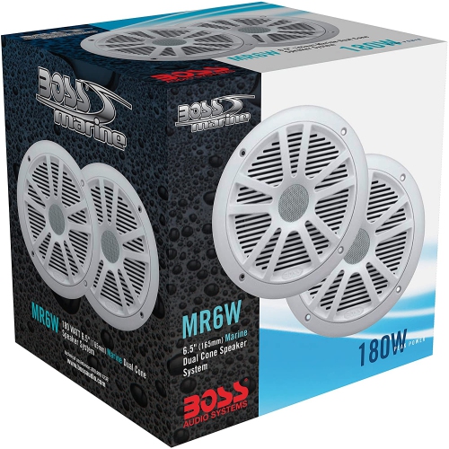 Boss MR6W Marine 6.5 in. Dual Cone Speakers - White