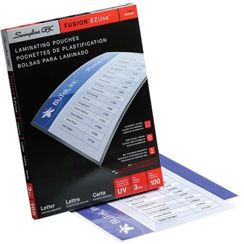 Swingline Gbc 3745003 Fusion EZUse Laminating Pouches Letter Size 100 per Pack