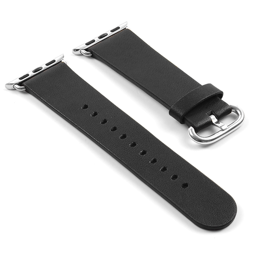 STRAPSCO  Dassari Genuine Italian Vintage Leather Strap Band for 42MM Apple Watch In In Black