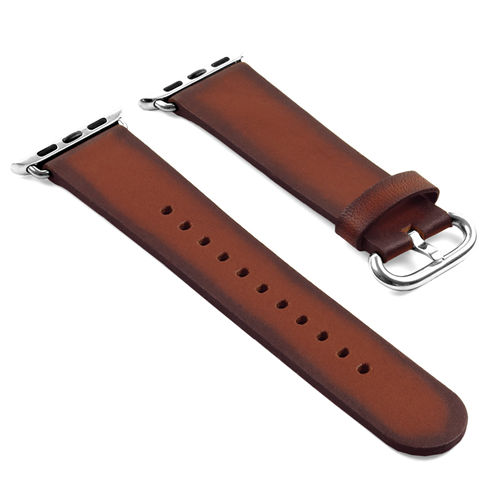 STRAPSCO  Dassari Genuine Italian Vintage Leather Strap Band for 42MM Apple Watch In In Brown