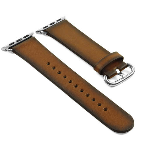STRAPSCO  Dassari Genuine Italian Vintage Leather Strap Band for 38MM Apple Watch In In Tan
