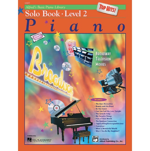 Alfred 00-16497 Basic Piano Course- Top Hits Solo Book 2 - Music Book