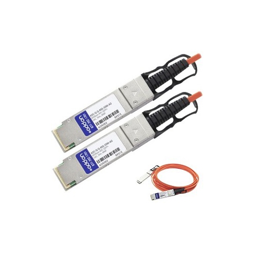 AddOn AOC-Q-Q-40G-50M-AO Arista Networks AOC-Q-Q-40G-50M TAA Compliant 40GBase-AOC QSFP Plus to QSFP Plus Direct Attach Cable