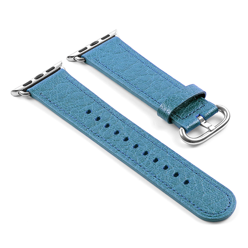 STRAPSCO  Dassari Textured Finish Leather Strap Band for 38MM Apple Watch In In Light Blue