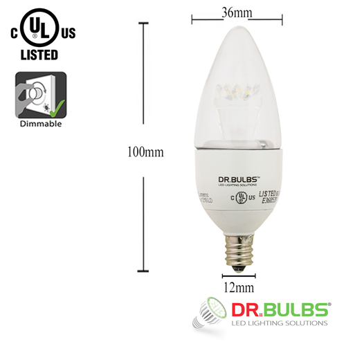 Dr. Bulbs B11 5W Soft White (3000K) LED Bulb - 3 Year Warranty - Free Shipping