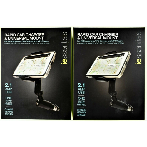 Iessentials IE-UHQR1-BK Universal Mount with 2.1A USB Port Black