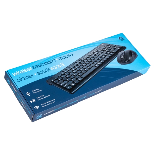 Digital Innovations Wireless Keyboard + EasyGlide Mouse - Black