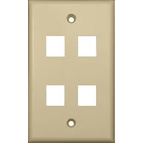 MORRIS PRODUCTS  88148 Wallplate for Keystone Jacks And Modular Inserts Four Ports In Ivory