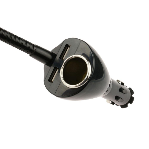 Armor All AMP3-0119-BLK Flexible Power Goose Neck Phone Mount DC with 2.1 amp Dual USB Ports Black