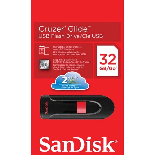 SANDISK  Cruzer Glide USB Flash Drive - 32GB - Sdcz60-032G-B35