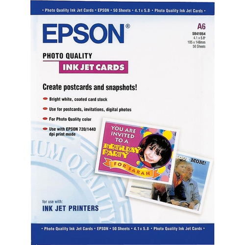 EPSON S041054 Epson Photo Quality Card - 50 Shts 4.1 X 5.8 Photo