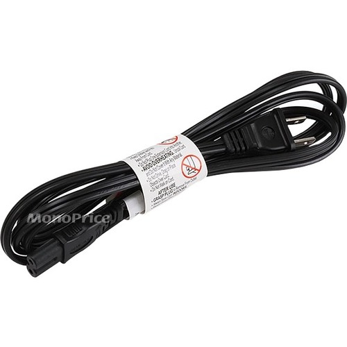 MONOPRICE INC  Monoprice 7672 6 Ft. 18Awg Figure 8 Shape Ac Power Cord Cable Without Polarized In Black