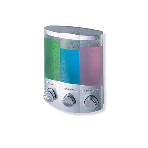 Better Living Products 76334-1 Euro Dispenser TRIO Satin Silver-Chrome Buttons