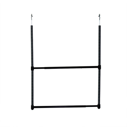 Oceanstar Design Group ACR1545B 2-Tier Portable Adjustable Closet Hanger Rod Black