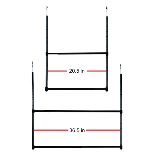 Oceanstar Design Group ACR1545B 2-Tier Portable Adjustable Closet Hanger Rod Black