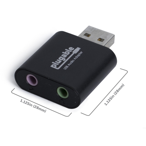 Plugable USB Audio Adapter with 3.5mm Speaker-Headphone and Microphone Jack, Add an External Stereo Sound Card to Any PC,...