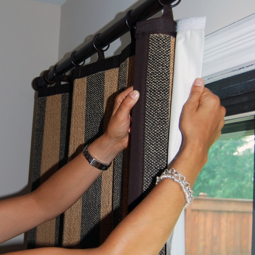 Versailles - Bamboo Ring Top Thermal Insulated Panel Liner, 38" x 80", Off-White