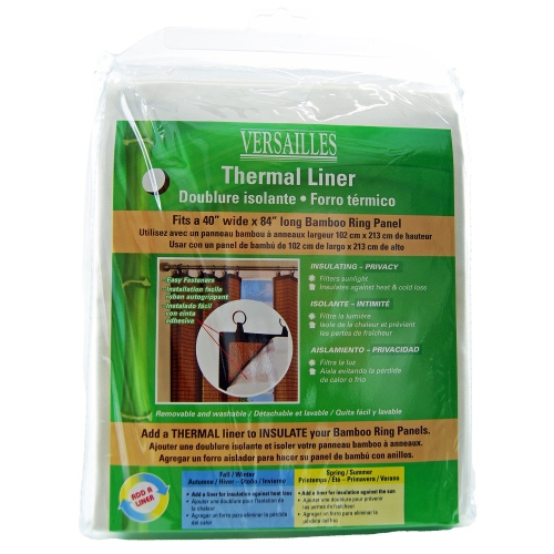 Versailles - Bamboo Ring Top Thermal Insulated Panel Liner, 38" x 80", Off-White